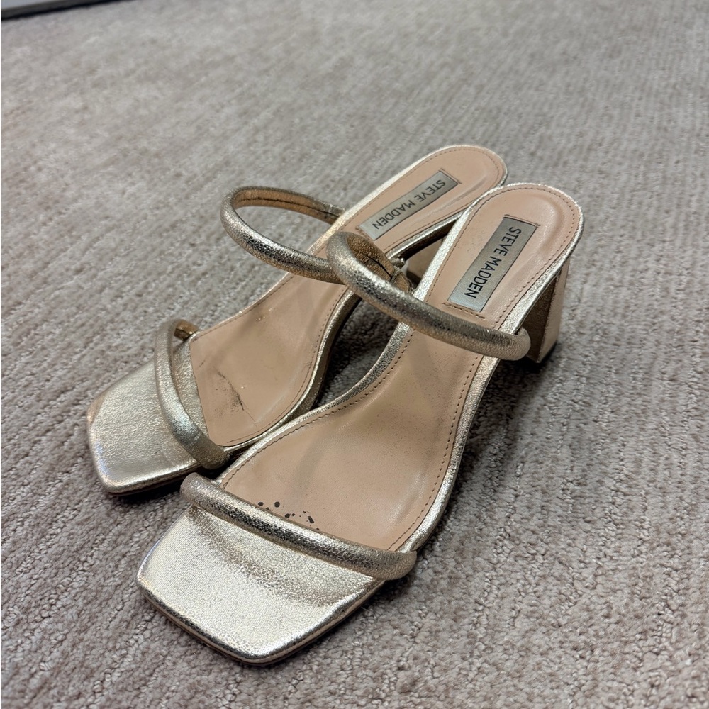 Steve Madden Metallic Gold Strappy Heels